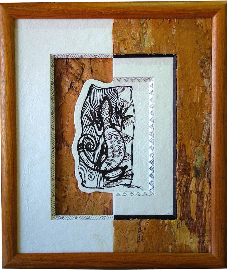 Original, estampe, art, dessin, encadrement, Caen